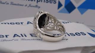 AAE 0318 Neelam (Blue Sapphire) Chandi Ring