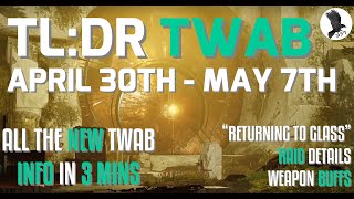 TWAB TL:DR April 30th-May 7th "Returning to Glass"