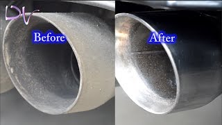 How to clean exhaust tips with cheap household cleaners!!