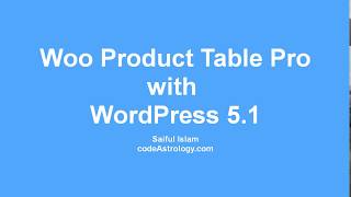 WooCommerce Product Table with WordPress 5 1