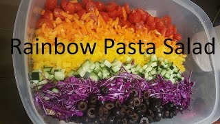 Rainbow Pasta Salad-St Patricks Day Potluck