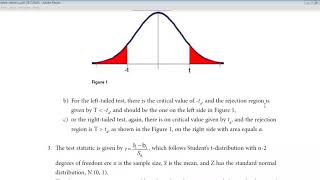 Testing hypothesis about Population regression coefficient (Beta)