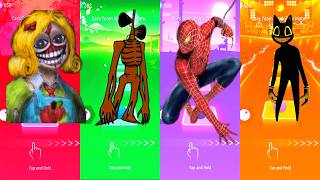 Miss Delight vs Siren Head vs Spiderman vs Cartoon Cat Tiles Hop EDM Rush