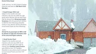 Traffic Update || Zojila update || 20 March 2023 || One way traffic allow from Minamarg to Sonamarg