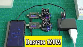 [GaN+SiC Tech] Baseus 120W 3-Port USB PD charger. Įkroviklio apžvalga ir testai