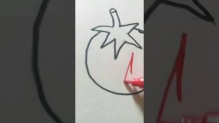 How to draw  tomato  drawing #shorts#youtube #shortsvideo 🍅