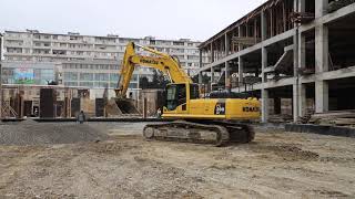 Excavator during excavation at construction site | Free Stock Footage