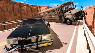 Police Car vs Big Potholes on the Road - Cars (Gadi) Game - BeamNG Drive