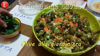 homemade olives - Olive alla giardiniera preparazione