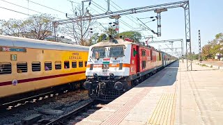 DEADLY Honking !!! WAP7 with HIGH SPEED LHB Trains in Mumbai Vadodara Route