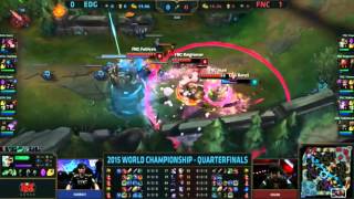 Fnatic Vs Edward Gaming | Worlds 2015 Quarter Finals Game 2.