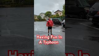 Messing around in a typhoon. #shorts #japan #typhoon #storm