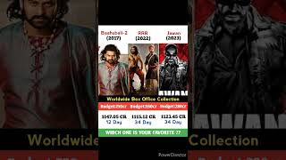 Bahubali 2 Vs RRR Vs Jawan Movie Comparison -- #shorts #gader2 #jawan #fukrey3 #leo #ganapath