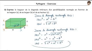 Pythagore - Ex 7,8,9 - 3ème