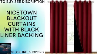 NICETOWN Blackout Curtains with Black Liner Backing | AMAZON