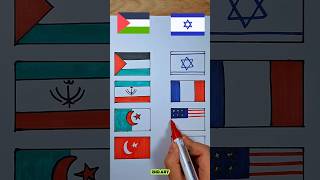 Wrong ❌ Israel  VS Right Palestine ✅ support countries flag drawing #palestine #flag #drawing