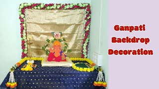 Ganesha Backdrop Decoration | Homemade Ganpati Decoration | Easy and Beautiful decoration