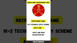 Indian Army Recruitment 2023 | 10+2 | #shorts