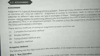 Assignment problem Hungarian method | strategic cost management | CMA Final  |