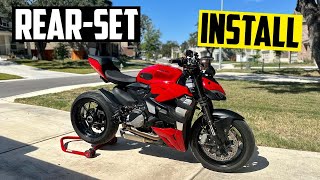 Ducati Streetfighter V2 Adjustable Rear Set Installation - Bonamici Racing