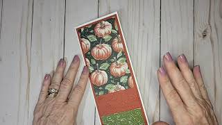 #139 Slim Line card with StampinUP!  Rustic Harvest DSP