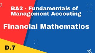 BA2 | Financial Mathematics | CIMA | cimaselfstudy.com | Free CIMA Study Materials