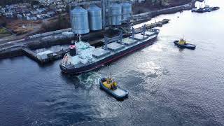 MV New Pinnacle departing from pellet terminal. - SAAM Towage - DJI Mini 2