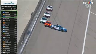 AMAZING FIRST LAPS OF RACE (LARSON SPINS) - 2023 ADVENT HEALTH 400 NASCAR CUP SERIES AT KANSAS