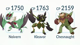 Shiny green ( Noivern, Kleavor, chesnaught) team in Masterleague