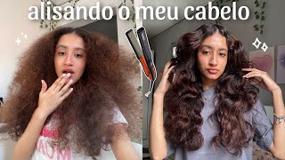 alisando meu cabelo cacheado sozinha em casa *vou fazer progressiva?*