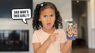 PRANKING MY 4 YEAR OLD BY CHANGING SCREENSAVER TO ANOTHER WOMAN *SHE GOES OFF*