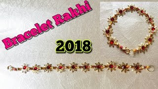 Bracelet Rakhi New Design 2018//Bestest DIY Rakhi//Rakhi made from Earing caps