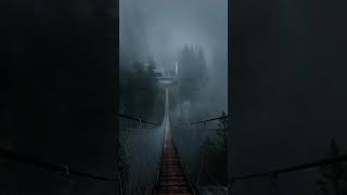 In to the unknown 🌫️👽 | #unknown #iw #moody #fog #foggy #forest #bridge #nature #earth #shorts