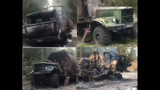 Kursk: Russian Convoy of Bridging Equipment Destroyed (At Least Seven Vehicles)