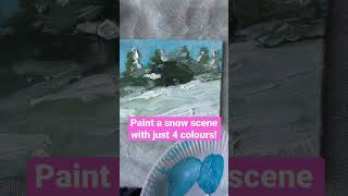 Paint a snow scene with just 4 colours!