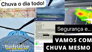 Choveu o dia todo. Com segurança e critério, iremos com chuva mesmo…voar é preciso.