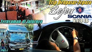 #1 TOP! Naik Bus Bejeu Tronton SCANIA K410 Opticruise Denpasar Jepara