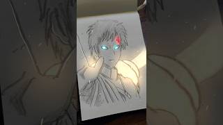 Gaara drawing 💀 || anime drawing || naruto drawing || glow art #anime #drawing #art #shorts