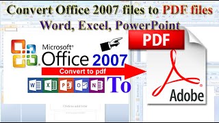 How to Convert Microsoft Word 2007 file into PDF - Save As pdf 🔥🔥🔥