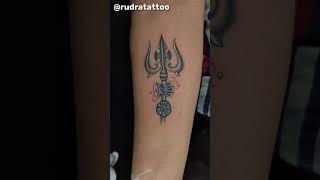 Trishul with rudraksh tattoo by || RUDRA TATTOO & PIERCING STUDIO || #shorts #tattoo