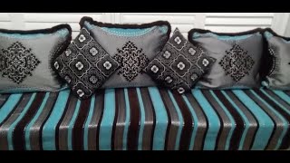 HOW TO SEW COUCH COVER AND CUSHION TUTORIAL// كيفية خياطة الوسادة والغطاء التعليمي