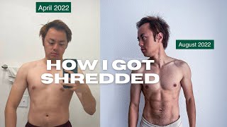 How I Got Shredded in 4 Months (20% to 9% Body Fat) - Full Breakdown Guide