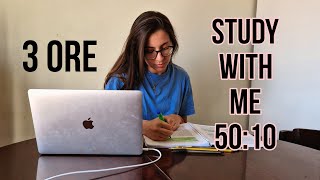 STUDY WITH ME ita live 3 ore 50/10 | suono della pioggia & chat nelle pause