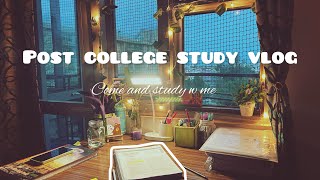 Post college study vlog🌱📚 | evening study routine | cozy aesthetic study  | video classes | notes 📚