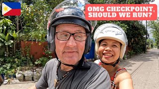 My Filipina Wife's First Ride On Our New Scooter & Checkpoint...Should We Run?