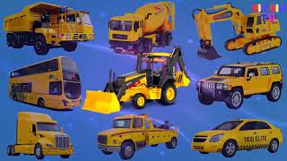 Learn Street Vehicles for Kids #w | Cars and Trucks | Monster Truck for Children |School Bus Tractor