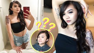 ~aznbbygirl (ABG/Asian Baby Girl/baddie) Makeup Transformation✨ lashes, tatts, boba