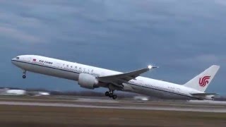 Air China Boeing 777-39L/ER (B-2043) Takeoff 24L Montreal Trudeau YUL | CYUL