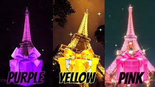 PURPLE/YELLOW/PINK.     ESCOLHA O SEU PRESENTE TORRE EIFFEL🎁 CHOOSE YOUR GIFT 🎁 ELIGE UN REGALO 🎁