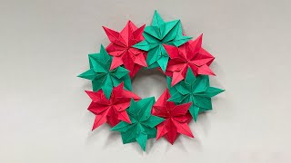 DIY Papierkranz: Rote und Grüne Sterne - Vielseitige Deko für jeden Anlass! 🌟🎄